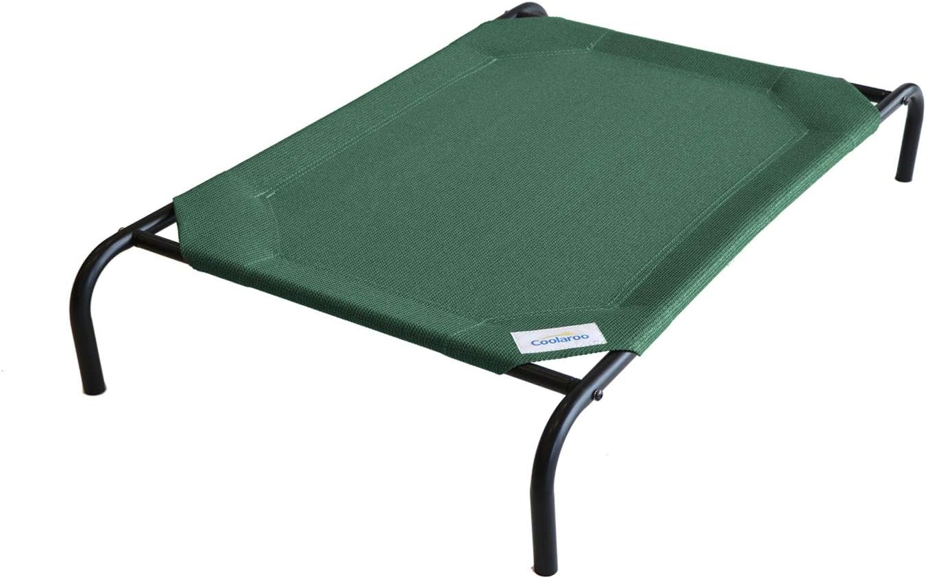 Gale Pacific Coolaroo The Original Cooling Elevated Dog Bed, Indoor and Outdoor, Large, Brunswick Green, 51.00" x 31.50" x 8.00"